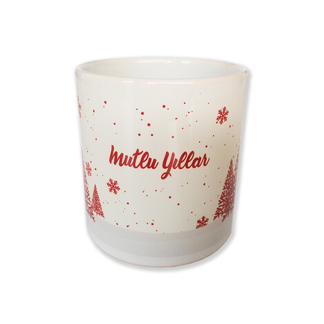 Baskılı Seramik Kupa 330 ml, Beyaz - Thumbnail