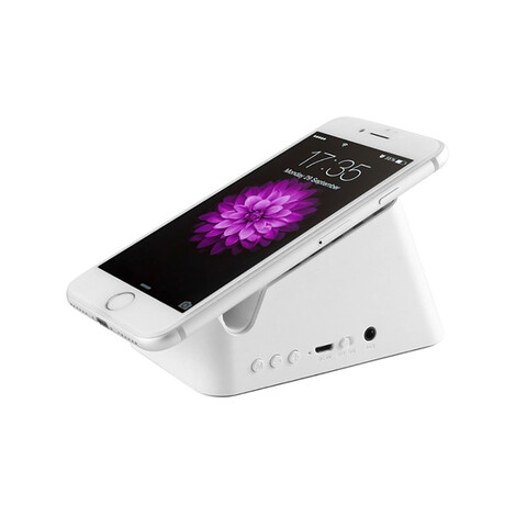 BLUETOOTH HOPARLÖR & KABLOSUZ ŞARJ STANDI 1643, BEYAZ - Thumbnail