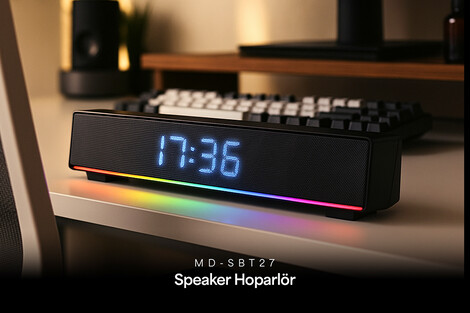 Bluetooth Soundbar & Alarmlı Saat MD-SBT27 - Thumbnail