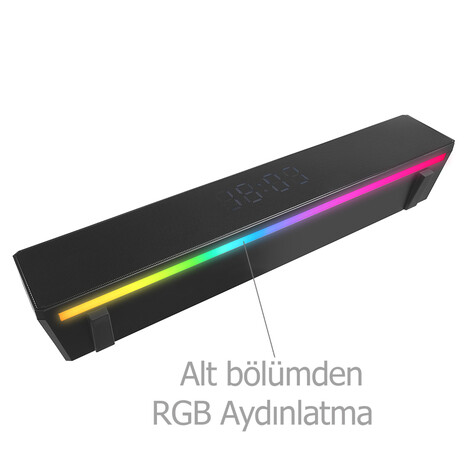 Bluetooth Soundbar & Alarmlı Saat MD-SBT27 - Thumbnail