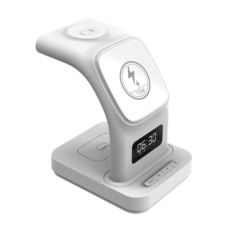 Dijital Saatli Magsafe Şarj Standı Sw-cwf 130, Beyaz - Thumbnail