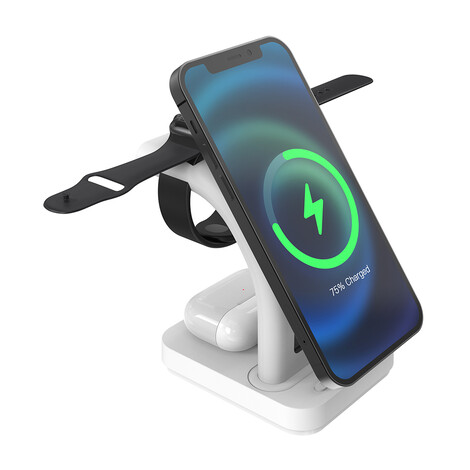  - Dijital Saatli Magsafe Şarj Standı Sw-cwf 130, Beyaz