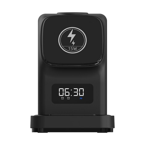 Dijital Saatli Magsafe Şarj Standı Sw-cwf 130, Siyah - Thumbnail