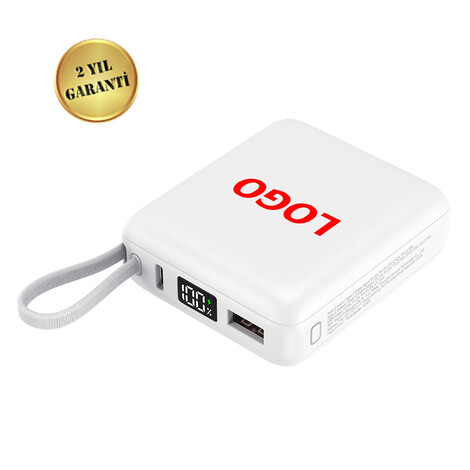 Hızlı Şarj Powerbank 10000 mAh P335, Beyaz - Thumbnail