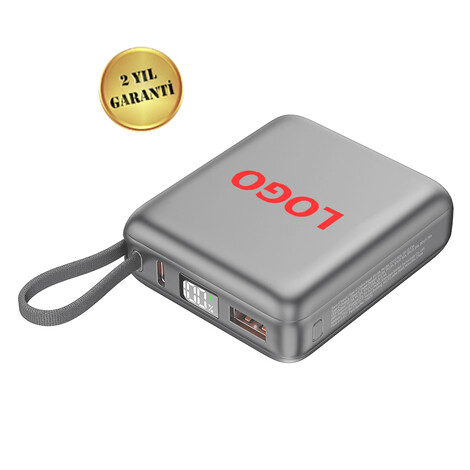 Hızlı Şarj Powerbank 10000 mAh P335, Gri - Thumbnail