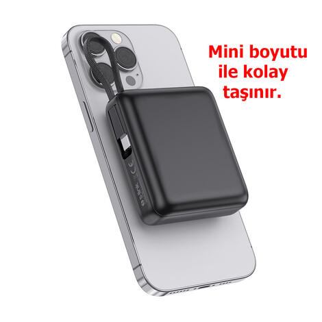 Hızlı Şarj Powerbank 10000 mAh P335, Siyah - Thumbnail