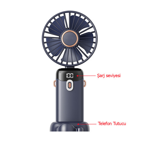 Katlanabilir Mini Fan AFN28, Lacivert - Thumbnail