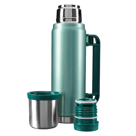 Kulplu & Bardaklı Çelik Termos 750ml Sl-Tm13, Yeşil - Thumbnail