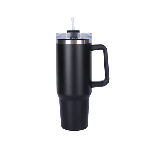 Kulplu & Pipetli Çelik Termos 1180 ml 8179, Siyah - Thumbnail