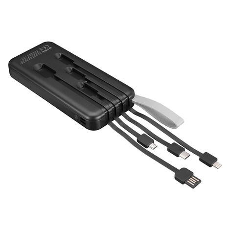 LED AYDINLATMALI POWERBANK 10000mAh P103, SİYAH - Thumbnail