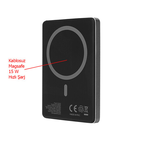Magsafe Powerbank 5000 mAh MG105, Gri - Thumbnail
