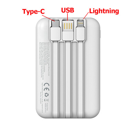 Powerbank 10000mAh P104, Beyaz - Thumbnail